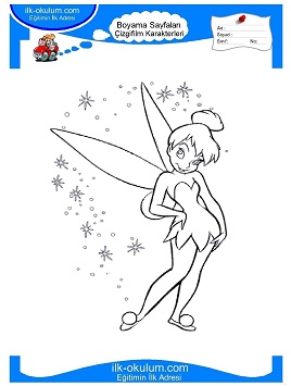 Çocuklar İçin Tinkerbell Boyama Sayfaları 